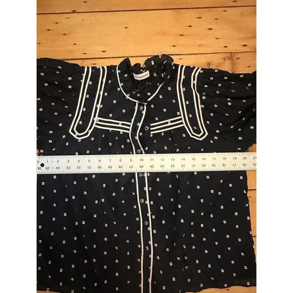 Ulla Johnson *Sold Out* Abigail Black Dot Blouse - Size 4 - Picture 8 of 9